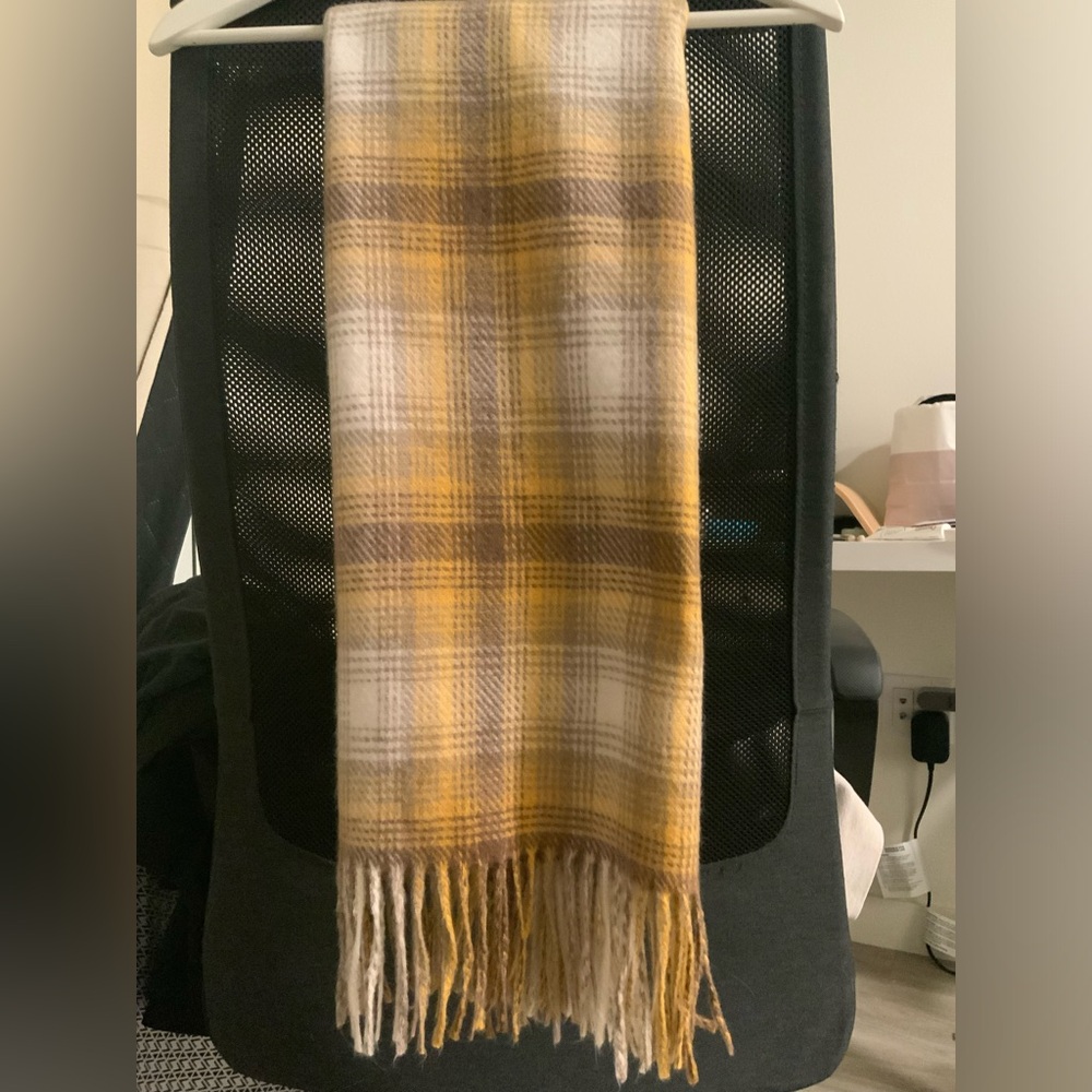 Vibrant Yellow Wrap Cashmere Scarf Accessory